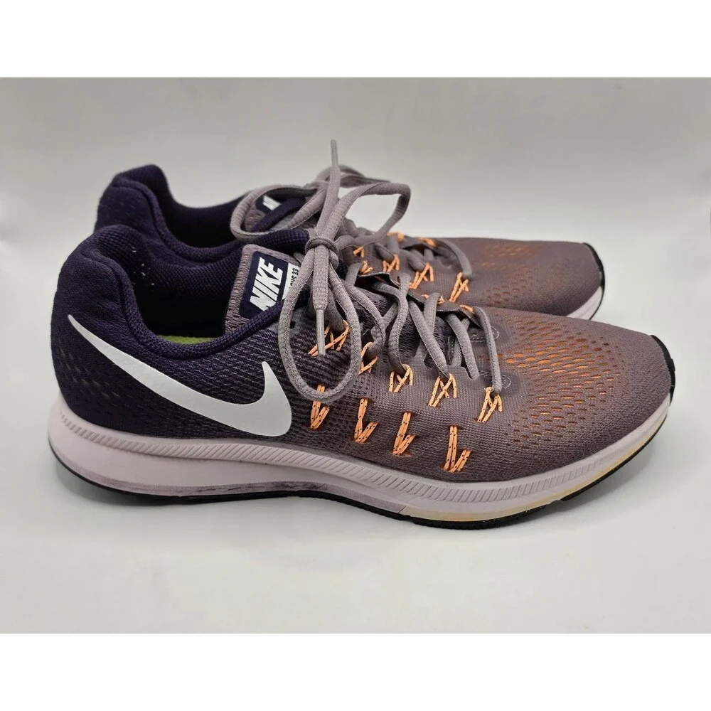 Nike Air Zoom Pegasus 33 Purple Athletic Running Shoes 831356-500 Women Size 10